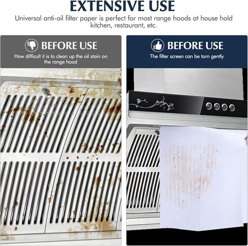 Cabilock 1 لفة فلتر فلتر فلتر ورقة مضادة للزيت فلتر الزيت - ملصق مقاوم للزيوت - فلتر شحم ورقي ممتص (10م) in Kuwait