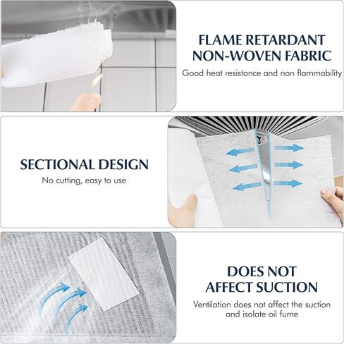 Cabilock 1 لفة فلتر فلتر فلتر ورقة مضادة للزيت فلتر الزيت - ملصق مقاوم للزيوت - فلتر شحم ورقي ممتص (10م) in Kuwait