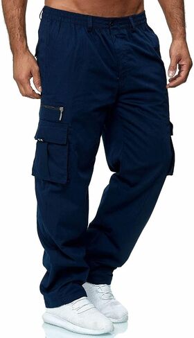 WENKOMG1 Mens Tactical Pants,Mutifunction Waterproof Outdoor Work Combat Pants Multipockets Expandable Waist Trousers in Kuwait