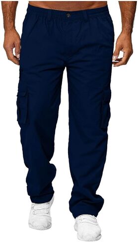 WENKOMG1 Mens Tactical Pants,Mutifunction Waterproof Outdoor Work Combat Pants Multipockets Expandable Waist Trousers in Kuwait