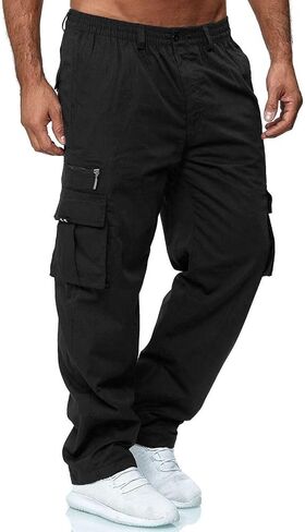 WENKOMG1 Mens Tactical Pants,Mutifunction Waterproof Outdoor Work Combat Pants Multipockets Expandable Waist Trousers in Kuwait