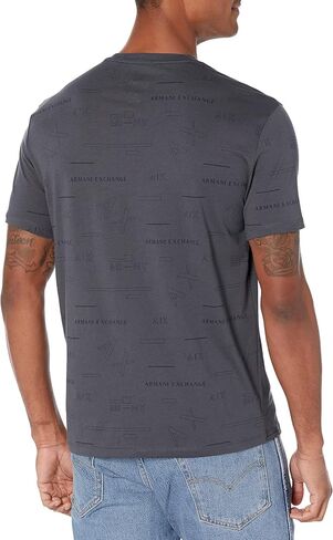 تيشيرت رجالي عليه شعار A|X Armani EXCHANGE بخطوط مختلطة بالكامل in Saudi Arabia