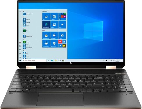 HP Spectre X360 شاشة لمس 15.6 بوصة 4K UHD 512 جيجابايت SSD + 32 جيجابايت Optane الجيل الحادي عشر i7 (ذاكرة الوصول العشوائي 16 جيجابايت، رباعي النواة i7-1165G7 يصل إلى 4.7 جيجا هرتز، Windows 10 Home، دقة 3840 × 2160) أسود داكن، 15-eb1043dx in Saudi Arabia