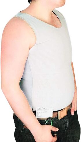Tranz Forms Chest Binder for Men at Surgical Powernet Sleeveless Black FTM Binder with Double Panel Front - Extra Large in Saudi Arabia