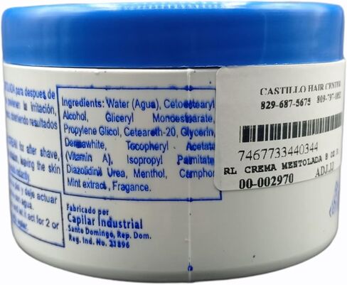 RELUCIENTE - Menthol Facial Cream - after shave - refreshing - moisturizes - softens - 8 Oz in Saudi Arabia