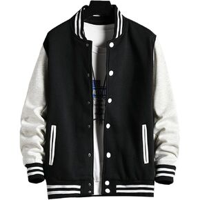 Men's Varsity Jacket Letterman Jacket Long Sleeve Banded Collar Baseball Bomber Jackets in Saudi Arabia