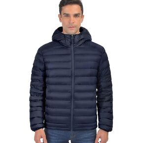 Men's Down Jacket Hooded Packable Down Puffer Jacket Lightweight Water-Resistant Insulated Down Jacket