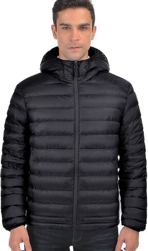 Men's Down Jacket Hooded Packable Down Puffer Jacket Lightweight Water-Resistant Insulated Down Jacket in Saudi Arabia