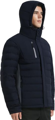 Men's Down Jacket Hooded Packable Down Puffer Jacket Lightweight Water-Resistant Insulated Down Jacket in Saudi Arabia