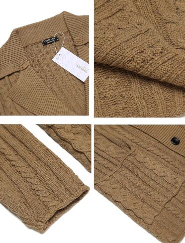 COOFANDY Men's Shawl Collar Cardigan Sweater Button Front Plaid Knitted Sweaters in Saudi Arabia