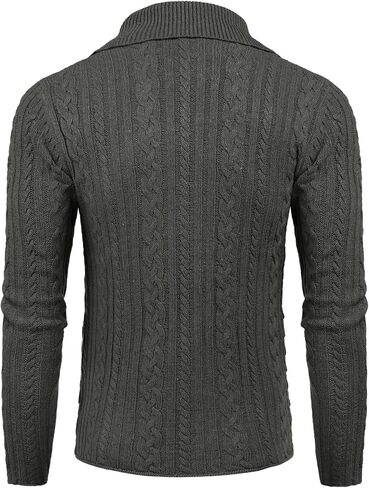 COOFANDY Men's Shawl Collar Cardigan Sweater Button Front Plaid Knitted Sweaters in Saudi Arabia