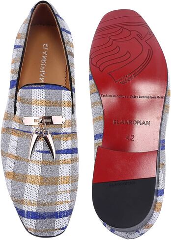 ELANROMAN Men's Loafers Tassel Luxury Penny Slip-On Leather Party Shoes in Saudi Arabia