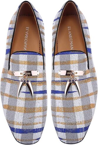 ELANROMAN Men's Loafers Tassel Luxury Penny Slip-On Leather Party Shoes in Saudi Arabia