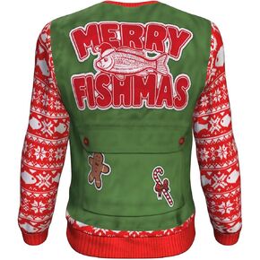 Freedom Look Merry Fishmas Fishing Ugly Xmas Sweatshirt - Fisherman Angler Christmas Sweater Men Women in Saudi Arabia