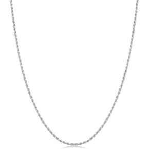 Sterling Silver Diamond-Cut Rope Chain Necklace Bracelet Anklet For Women and Men (1.1 mm, 1.3 mm, 1.7 mm or 2.3 mm) in Kuwait