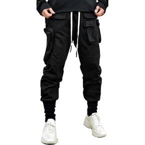 MOKEWEN Men's Jogger Pockets Ankle Athletic Ankle Cargo Pants in Kuwait
