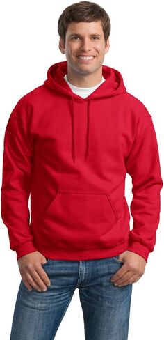 Gildan Men's Heavy Blend Hooded Sweatshirt - Red ss18500 4XL in Saudi Arabia