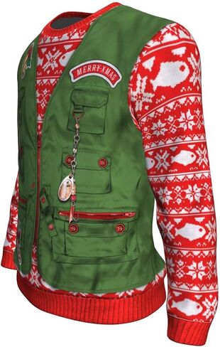 Freedom Look Merry Fishmas Fishing Ugly Xmas Sweatshirt - Fisherman Angler Christmas Sweater Men Women in Saudi Arabia