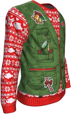 Freedom Look Merry Fishmas Fishing Ugly Xmas Sweatshirt - Fisherman Angler Christmas Sweater Men Women in Saudi Arabia