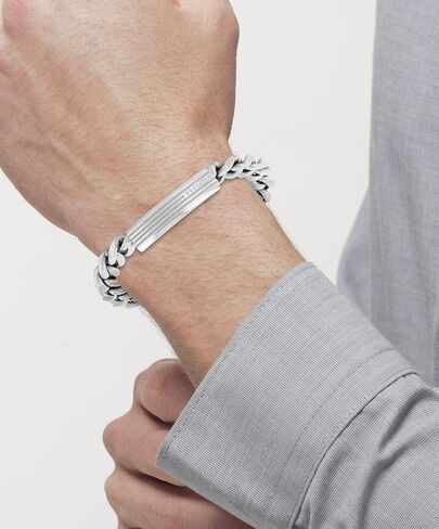 Tommy Hilfiger Men's Jewelry ID Chain Bracelet Color: Silver (Model: 2790345) in Saudi Arabia