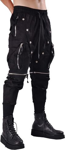 MOKEWEN Men's Jogger Pockets Ankle Athletic Ankle Cargo Pants in Kuwait