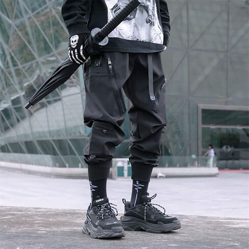 MOKEWEN Men's Jogger Pockets Ankle Athletic Ankle Cargo Pants in Kuwait