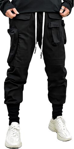MOKEWEN Men's Jogger Pockets Ankle Athletic Ankle Cargo Pants in Kuwait