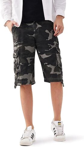 Gary Com Men's Camo Cargo Shorts Relaxed Fit Multi-Pocket Outdoor Camouflage Cargo Shorts Cotton for Hiking Fishing Work in Kuwait