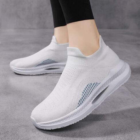 للجنسين الرجال النساء أزياء أحذية رياضية الانزلاق على جورب المشي أحذية متماسكة عارضة مريحة خفيفة الوزن تنفس الطريق الاحذية للجري الرياضة الصالة الرياضية السفر in Kuwait