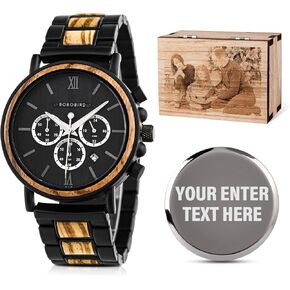 Mens Personalized Engraved Wooden Watches Custom Anniversary Birthday Wooden Watches for Him Husband Boyfriend Dad Son Christmas Watch in Saudi Arabia