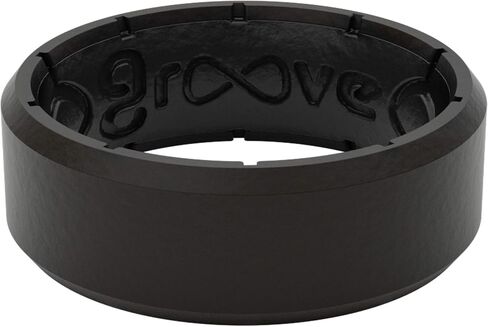Groove Life Edge Black / Black and Deep Stone Grey / Blue Silicone Ring Loadout Breathable Rubber Wedding Rings for Men, Lifetime Coverage, Unique Design, Comfort Fit Ring - Size 12 in Saudi Arabia