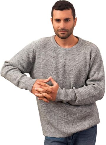 NOVICA Men's 100% Alpaca Sweater, Soft Grey-Blue' in Saudi Arabia