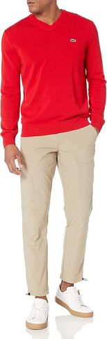 Lacoste Men's Long Sleeve V Neck Cotton Jersey Sweater in Kuwait