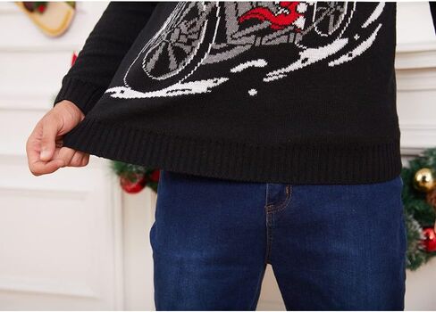 VENTELAN Men's Ugly Christmas Sweater Funny Santa Xmas Crew Neck Sweaters in Kuwait