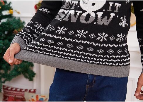 VENTELAN Men's Ugly Christmas Sweater Funny Santa Xmas Crew Neck Sweaters in Kuwait