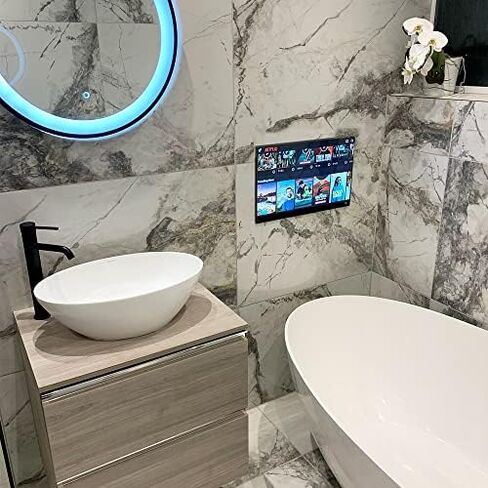 Soulaca 32 بوصة مرآة سحرية 4K LED تلفزيون ذكي للحمام مقاوم للماء واي فاي ATSC موالف التحكم الصوتي المدمج في Alexa webOS 2023 نموذج جديد in Kuwait