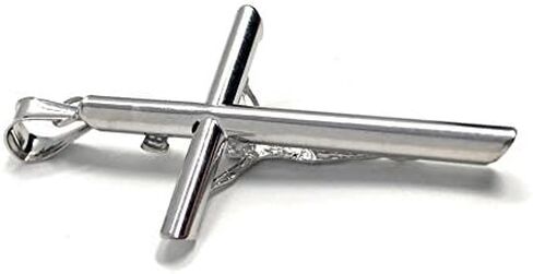 14K White Gold Crucifix Cross Pendant with 1.2mm Singapore Chain Necklace in Saudi Arabia