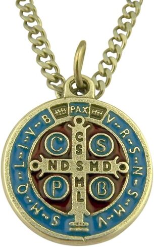 Silver Tone Catholic Patron Saint Medal on Chain, 3/4 Inch in Kuwait