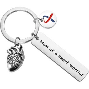 FUSTMW CHD Awareness Keychain Mom of A Heart Warrior Gifts CHD Heart Defect Recovery Gift Heart Disease Jewelry in Saudi Arabia