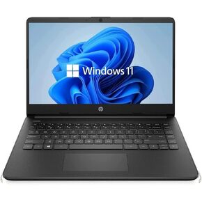 Newest HP 14" Flagship Laptop, Windows 11 OS, AMD Dual-Core Processor Up to 2.60 GHz, 4GB RAM, 128GB SSD, Webcam, Matt Black (Renewed) (Matt Black) in Saudi Arabia