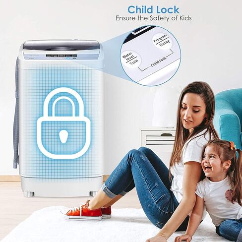 FUTADA Full Automatic Washing Machine, 9.92 Lbs Capacity Laundry Washer & Spin w/ 10 programs 8 Water Level, LED Display, Portable Compact Washing Machine for Camping, Dorms, Apartments in Saudi Arabia