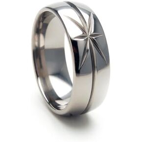 Titanium Ring Wedding Band 8mm, Star Rings, Titanium Wedding Rings in Kuwait