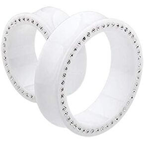 Covet Jewelry Supersize Multi Gem Acrylic Double Flared Ear Gauge Tunnel Plug in Saudi Arabia