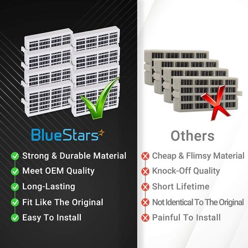 [LATEST VERSION] Ultra Durable W10311524 Refrigerator Air Filter Replacement Part by Blue Stars - Exact Fit For Whirlpool & KitchenAid Refrigerators - Replaces AIR1, W10315189, W10335147 - PACK OF 8 in Saudi Arabia