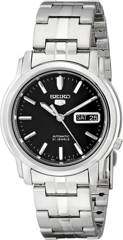 Seiko Men's SNKK71 Seiko 5 Automatic Stainless Steel Watch with Black Dial in Kuwait