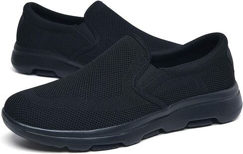 TIOSEBON Men's Slip On Walking Loafers - Breathable Lightweight Knit Mesh Casual Sneakers,Comfortable Laceless Shoes for Travel, Driving and Standing All Day in Saudi Arabia