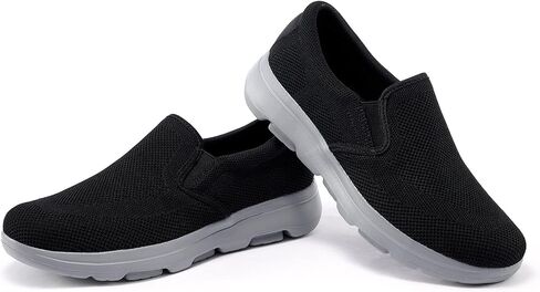 TIOSEBON Men's Slip On Walking Loafers - Breathable Lightweight Knit Mesh Casual Sneakers,Comfortable Laceless Shoes for Travel, Driving and Standing All Day in Saudi Arabia