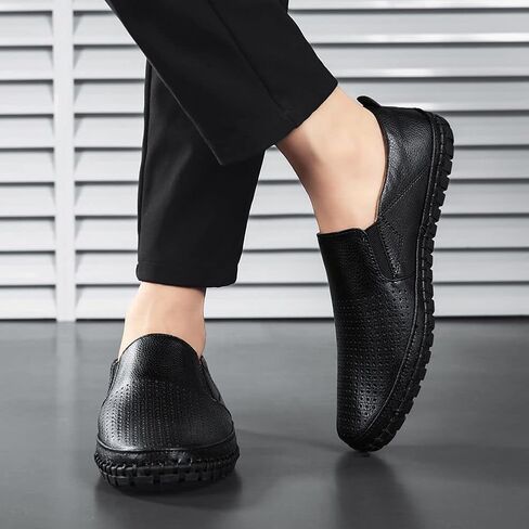 Men's Genuine Leather Loafer Shoes Slip On Soft Business Driving Shoes in Saudi Arabia