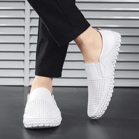 Men's Genuine Leather Loafer Shoes Slip On Soft Business Driving Shoes in Saudi Arabia