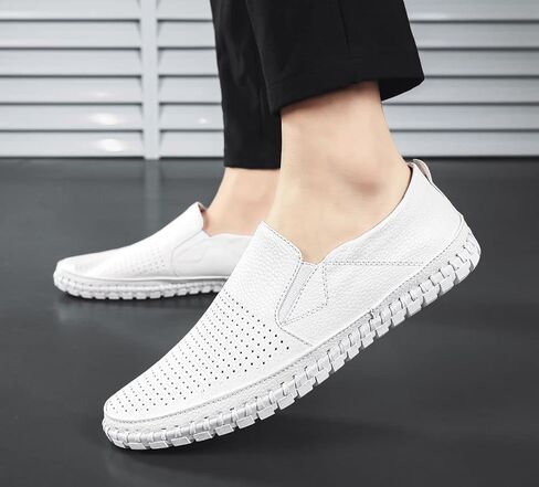 Men's Genuine Leather Loafer Shoes Slip On Soft Business Driving Shoes in Saudi Arabia